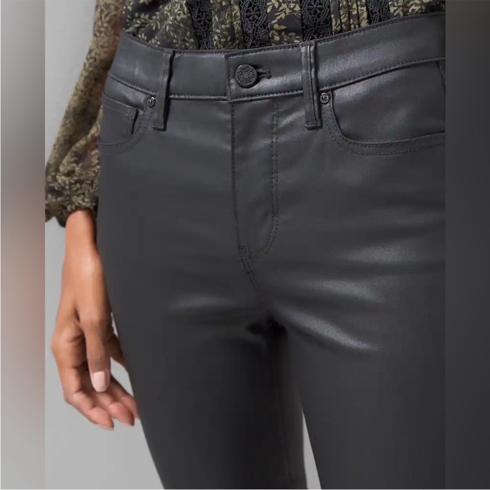 NWOT White House Black Market Black Faux Leather Coated Jeans